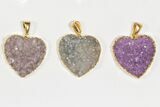 Lot: Druzy Amethyst Heart Pendants - Pieces #84077-2